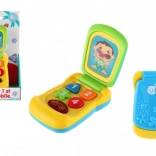 Children's flip mobile phone with light and sound, 14 cm