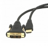 HDMI–DVI Cable 1.8 m with Gold-Plated Connectors