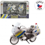 Metal Police Motorcycle 18 cm - Silver