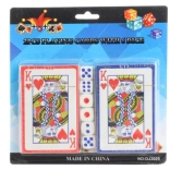 Rummy cards with two decks and a set of dice