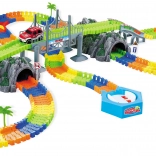 Flexi-Rennbahn mit zwei Tunneln und 2 Autos