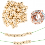 Holz-Perlen zum Auffädeln mit Buchstaben small foot – Set 300 Stk.