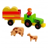 Jeujura wooden figures farmer with tractor