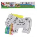 Coloring Horse – washable plush animal with markers