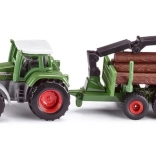 Siku Farmer tractor with logging trailer – die-cast model