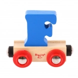 Bigjigs Rail Wooden Wagon with Letter F