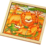 Wooden Lion Puzzle from the Safari Series