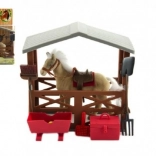 Plastic Horse with Stable and Accessories
