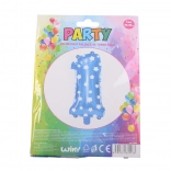 Balloon number 1 blue with stars