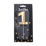 Party candle number 1 gold