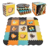 Tapis éducatif en mousse puzzle animaux 114 × 114 cm, 25 pièces