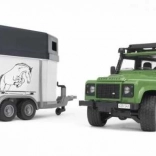 BRUDER LAND ROVER DEFENDER with horse trailer