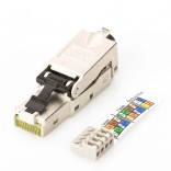 Modular Connector RJ45 DIGITUS Cat. 6A, PoE+, 10GbE, STP, Shielded, Metal, Tool-Free