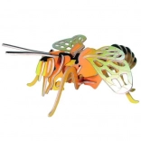 Woodcraft wooden 3D puzzle Bee, colored