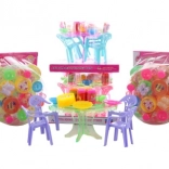 Plastic table with accessories and chairs for children