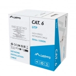 LAN Cable UTP Category 6, 305m CCA, Gray, Fluke Passed