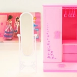 GLORIE doll wardrobe with mirror