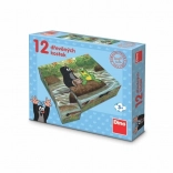 Dino wooden blocks LITTLE MOLE and animals 12 pcs