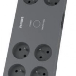 PHILIPS overspanningsbeveiligde stekkerdoos, 8 stopcontacten, 2 m