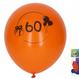 Number 60 balloons, 30 cm, assorted colors, pack of 5