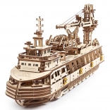 UGEARS 3D wooden mechanical puzzle research vessel