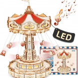 RoboTime 3D Music Box Puzzle – Chain Carousel with LED and Melody