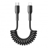 Schnellladendes Spiralkabel fürs Auto USB‑C auf Lightning 30 W 1,5 m Joyroom Easy-Travel