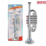 Trompette métallique brillante avec quatre pistons