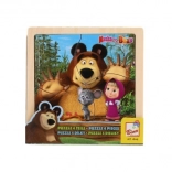 Wooden Puzzle with Mouse Masha and the Bear 15cm