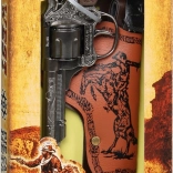 Metal metal cowboy revolver with holster 8 shots Gonher