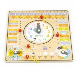 Wooden Educational Board - Calendar and Clock