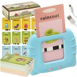 Kids’ audio reader and cards for learning English, 112 double-sided cards, blue