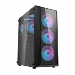 PC-Gehäuse Darkflash DK352 Plus mit 4 Lüftern (Schwarz)