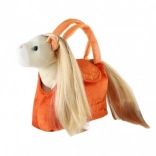 Plush handbag with horse – orange