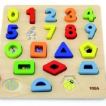 Wooden Insert Puzzle VIGA – Numbers and Shapes