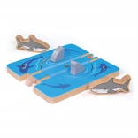 Bigjigs Rail Shark Whirlpool – Wooden Train Set Expansion