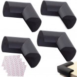 Protective furniture corner guards made of soft foam, black, set of 4