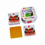 Alphabet Memory Game in a Tin Box