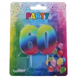 Rainbow Birthday Candle Number 60