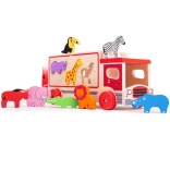 Wooden Cargo Truck with Safari Animals