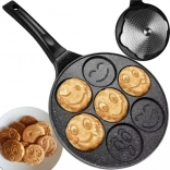 RUHHY Pfanne für Eier und Pfannkuchen mit Smileys, 7 Portionen, 26 cm