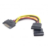 SATA Cable (M) to SATA (F) x2, 15 cm