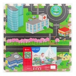 Soft foam city floor puzzle 118 × 118 cm