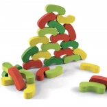 Jeujura Color Beans – Wooden Balancing Game, 60 Pieces