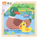 VIGA wooden puzzle ducklings – 9 pieces