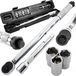 Drehmomentschlüssel‑Set 1/2'' 40–210 Nm mit Stecknüssen 17/19/21 und Koffer