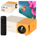 Mini-projector LED met TFT LCD, 24–60 inch, HDMI/USB, 1080p-ondersteuning – wit-oranje
