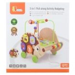 VIGA Wooden 5-in-1 Pull-Along Hedgehog Activity Toy