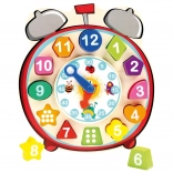 Bino wooden shape-sorting clock for learning time