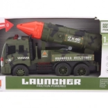 Military car with rocket on batteries